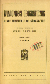 Wiadomości Geograficzne R. 2 z. 1-2 (1924)