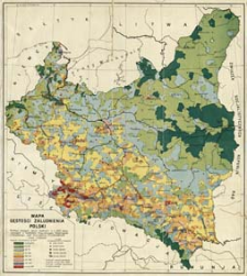 Mapa gęstości zaludnienia Polski : według danych spisu ludności z r. 1931 r.
