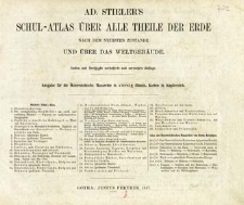 Ad. Stieler's Schul-Atlas &uuml;ber alle Theile der Erde nach dem neusten Zustande und &uuml;ber das Weltgeb&auml;ude