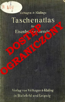 Velhagen & Klasings Taschenatlas f&uuml;r Eisenbahnreisende