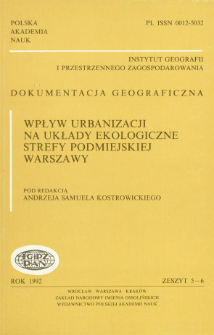 Wpływ urbanizacji na układy ekologiczne strefy podmiejskiej Warszawy = Influence of urbanization on ecological zones of suburban Warsaw