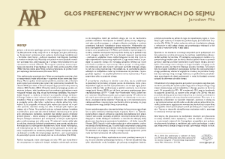 Głos preferencyjny w wyborach do Sejmu