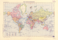 Weltwerkehrskarte : Schulhandkarte : Ma&szlig;stab am &Auml;quator 1:100 Mill.