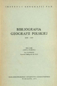 Bibliografia Geografii Polskiej 1918-1927