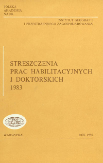 Streszczenia Prac Habilitacyjnych i Doktorskich 1983