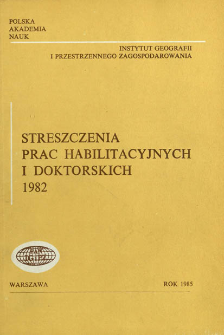 Streszczenia Prac Habilitacyjnych i Doktorskich ...