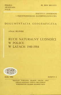 Ruch naturalny ludności w Polsce w latach 1948-1984 = Natural movement of population in Poland over 1948-1984 period