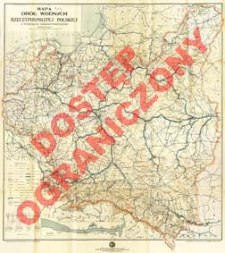 Mapa dr&oacute;g wodnych Rzeczypospolitej Polskiej z podziałem administracyjnym