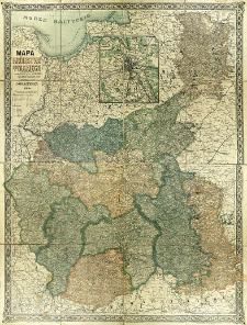 Mapa Kr&oacute;lestwa Polskiego z granicami gmin i uwzględnieniem granic g. Chełmskiej