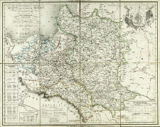 Carte routiere, historique et statistique des états de l'anciene Pologne indiquant ses limites avant son premier démembrement en 1772 et son état actuel depuis sondernier partage en 1815 : dédiée a l'historien géographe Joachiom Lelewel, président de la Société patrotique polonaise, membre Gouverment Suprême National