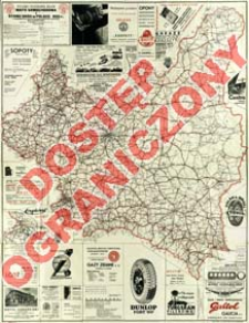 Mapa samochodowa i stanu dr&oacute;g w Polsce 1935 : z uwzględnieniem potrzeb turystyki motorowej i kolarskiej : stan 1 kwietnia 1935 r.