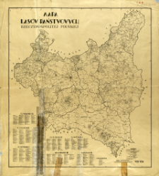 Mapa las&oacute;w państwowych Rzeczypospolitej Polskiej
