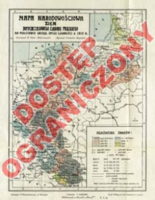 Mapa narodowościowa ziem dotychczasowego zaboru pruskiego : na podstawie urzęd. spisu ludności z 1910 r.