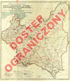 Mapa uzdrowisk, letnisk i komunikacji autobusowej w Polsce = Carte de stations climatiques, villegiatures et communications d'autocars en Pologne