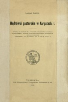 Wędr&oacute;wki pasterskie w Karpatach. 1