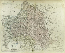 Karte des ehemaligen K&ouml;nigreiches Polen in seiner gegenw&auml;rtigen Eintheilung mit Nachtragungen des Eisenbahnen etc. im Jahre 1870