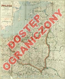 Polska i kraje sąsiednie : z oznaczeniem granic ostatecznych, z wykazem miejscowości o nazwach urzędowo zmienionych, z podaniem wszystkich rzek, linji kolejowych, dr&oacute;g bitych i bocznych