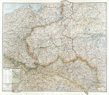 Kr&oacute;lestwo Polskie i przyległe prowincye Austryi, Niemiec i Rosyi (z oznaczeniem granicy okupacyi austryackiej i niemieckiej) w skali 1:750.000