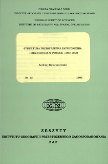Struktura przestrzenna zatrudnienia i bezrobocia w Polsce, 1990-1992 = Spatial structure of employment-unemployment in Poland, 1990 to 1992