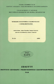 Wybrane zagadnienia z klimatologii i bioklimatologii = Climatology and bioklimatology : selected research issues
