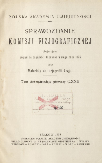 Sprawozdanie Komisji Fizjograficznej T. 71 (1936)