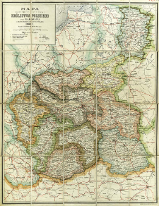 Mapa dziesięciu guberni Kr&oacute;lestwa Polskiego