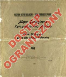 Mapa geologiczna Rzeczypospolitej Polskiej = Carte g&eacute;ologique de la Republique Polonaise