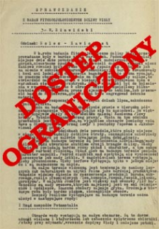 Sprawozdanie z badań fitosocjologicznych w dolinie Wisły. Odcinek Solec - Zawichost