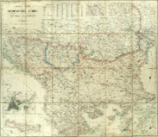General-Karte der Europ&auml;ischen T&uuml;rkei und der Republik Montenegro