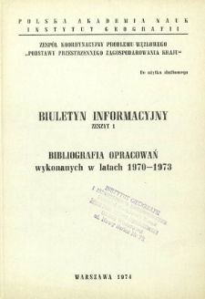 Bibliografia opracowań wykonanych w latach 1970-1973