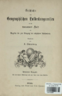 Geschichte der geographischen Entdeckungsreisen in der neueren Zeit von Magellan bis zum Ausgang des achtzehnten Jahrhunderts