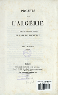 Projets sur l'Alg&eacute;rie