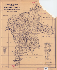 Wojew&oacute;dztwo poznańskie, powiat Krosno Odrz. : mapa administracyjna i komunikacyjna