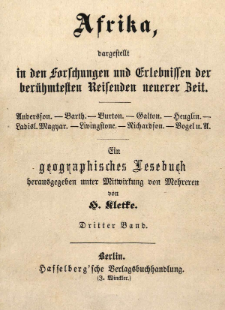 Reise in Central-Afrika in den Jahren 1849-1855