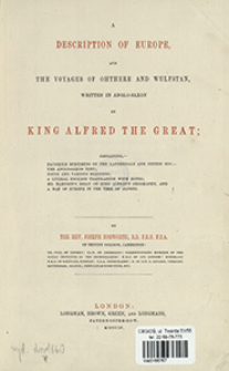 A description of Europe, and the voyages of Ohthere and Wulfstan
