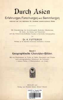 Durch Asien : Erfahrungen, Forschungen und Sammlungen während der von Amtmann Dr. Holderer unternommenen Reise. Bd. 1, Geographische Charakter-Bilder