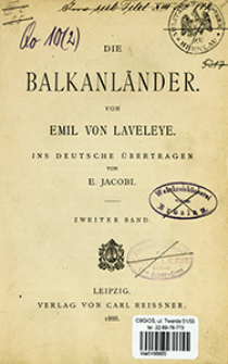 Die Balkanländer. Bd. 2