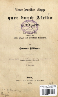 Unter deutscher Flagge quer durch Afrika von West nach Ost : von 1880 bis 1883