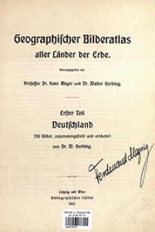 Geographischer Bilderatlas aller L&auml;nder der Erde. T. 1, Deutschland