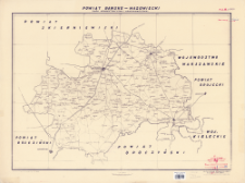 Powiat rawsko-mazowiecki : mapa administracyjna i komunikacyjna : skala 1:100 000