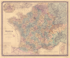 France carte g&eacute;n&eacute;rale des routes et des chemins de fer