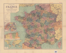Nouvelle Carte de la France : indiquant les routes, les chins de fer les stations thermales et balnéaires d'après les documents les plus récents