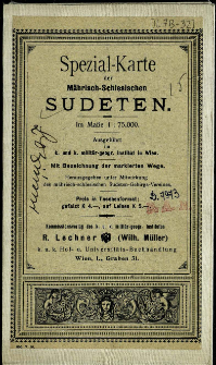 Spezial-Karte der M&auml;hrisch-Schlesischen Sudeten