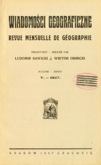 Wiadomości Geograficzne R. 5 (1927)