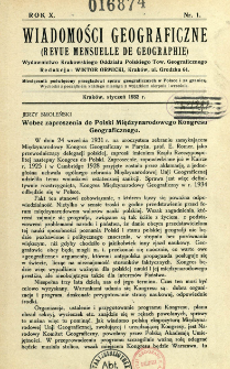 Wiadomości Geograficzne R. 10 (1932)