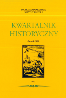 Kwartalnik Historyczny R. 116 nr 2 (2009), Strony tytułowe, Spis treści