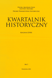 Kwartalnik Historyczny R. 118 nr 3 (2011), Strony tytułowe, Spis treści