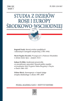 Studia z Dziejów Rosji i Europy Środkowo-Wschodniej T. 54 z. 2 (2019), Strony tytułowe, Spis treści