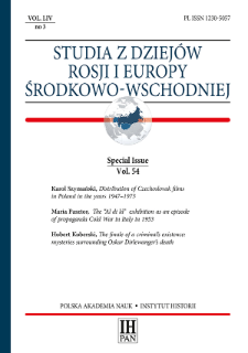 Studia z Dziejów Rosji i Europy Środkowo-Wschodniej Vol 54, No 3 (2019), Special Issue, Title pages, Contents