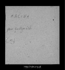 Malina. Files of Gostynin district in the Middle Ages. Files of Historico-Geographical Dictionary of Masovia in the Middle Ages